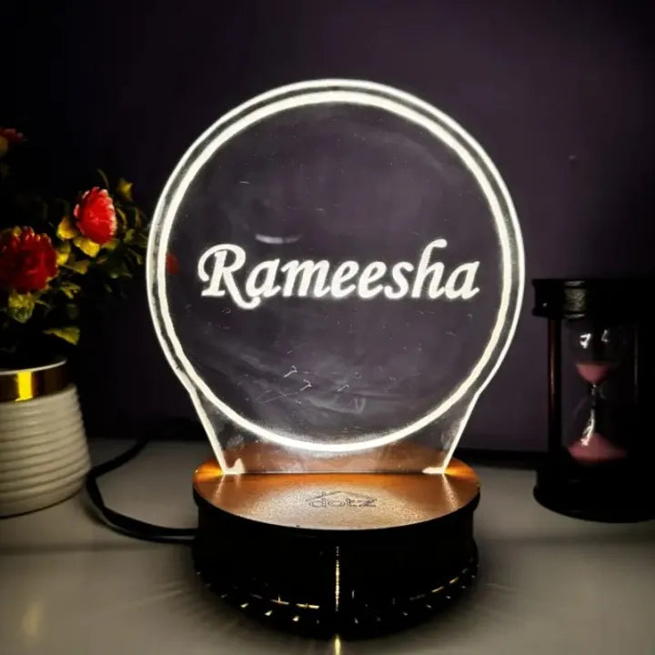 3d coustmize name with multicolor light