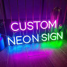 Coustumize neon name on plastic glass sheet with adapter