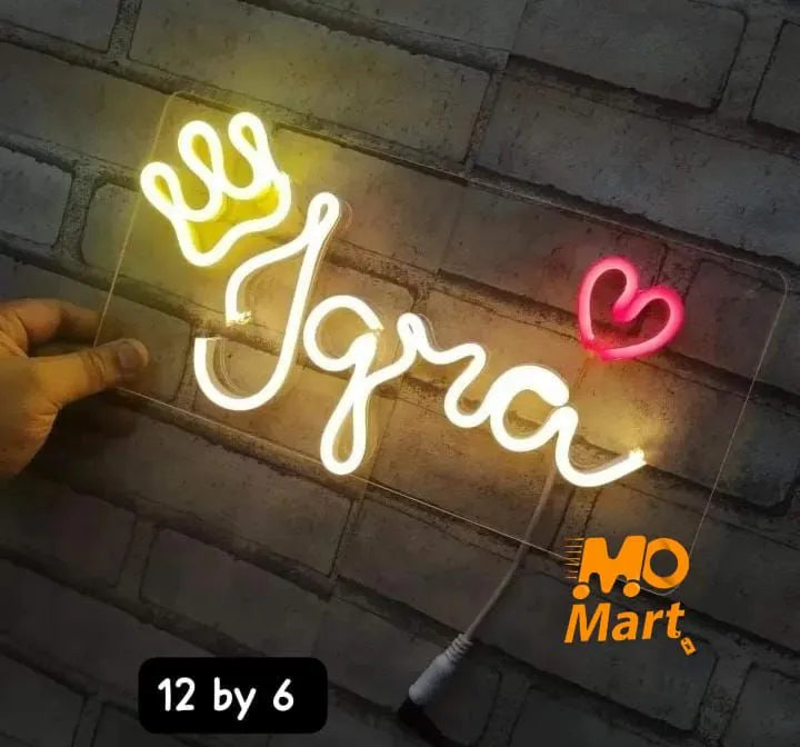 Coustumize neon name 2 alphabet just in 900 your choice color