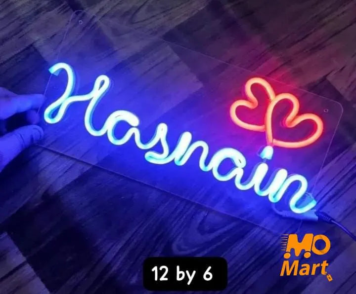 Coustumize neon name 2 alphabet just in 900 your choice color