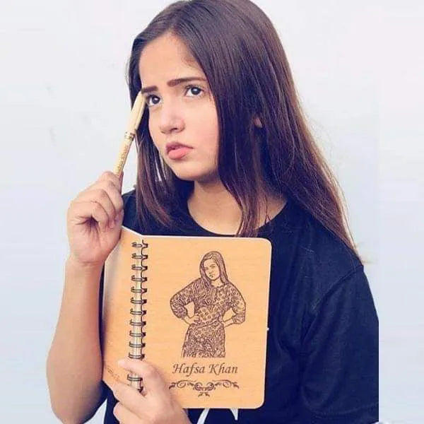 Laser Cut Wooden Notebook Cover With Lotus Flower