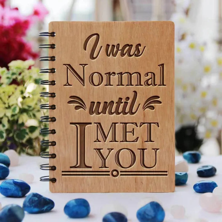 wooden own name and picture engraving dairy best gift for your friends and family