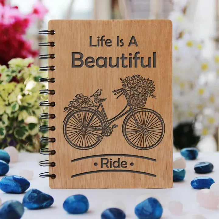 wooden own name and picture engraving dairy best gift for your friends and family