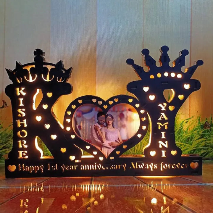 Customize wooden LED Couple Name Alphabet▪️Size 11*18 ▪️Material MDF▪️Making Required 4 Working Days