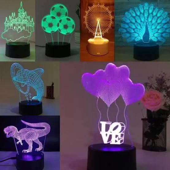 3d customize night lamp multicolor