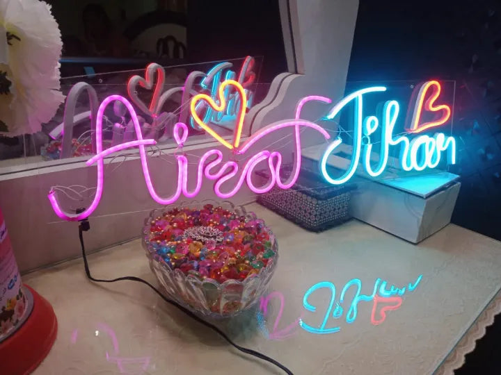 Coustumize neon name 2 alphabet just in 900 your choice color