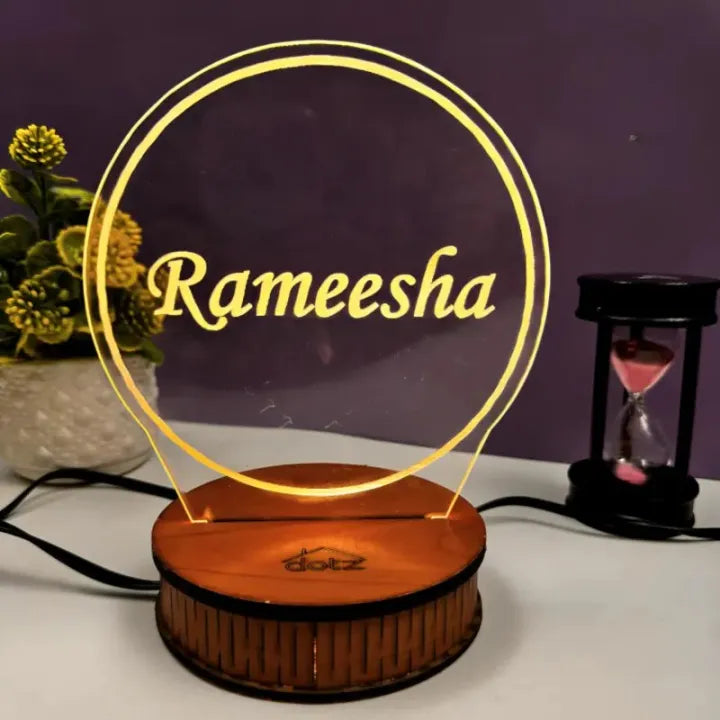 3d coustmize name with multicolor light