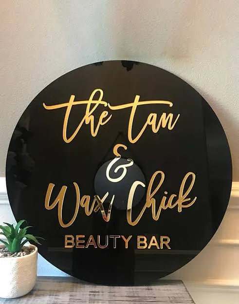 Custom acrylic sign round acrylic sign for nail salon logo beauty salon logo dental logo sign boutique logo sign brow logo nail salon