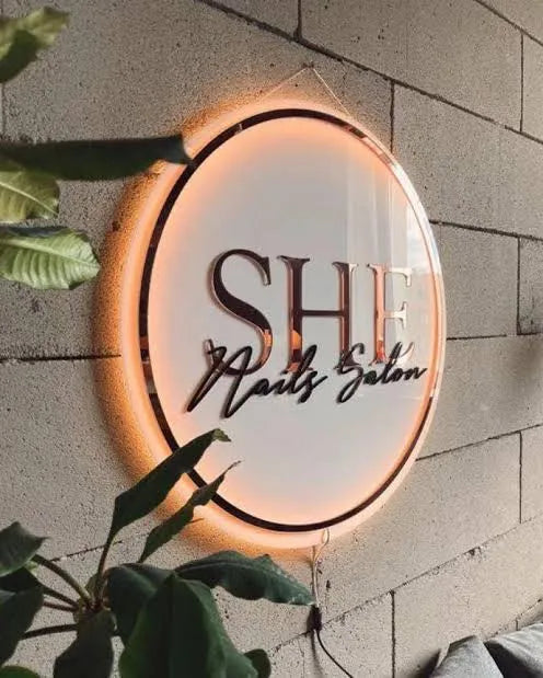 Custom acrylic sign round acrylic sign for nail salon logo beauty salon logo dental logo sign boutique logo sign brow logo nail salon