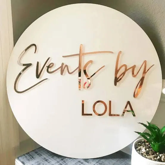 Custom acrylic sign round acrylic sign for nail salon logo beauty salon logo dental logo sign boutique logo sign brow logo nail salon