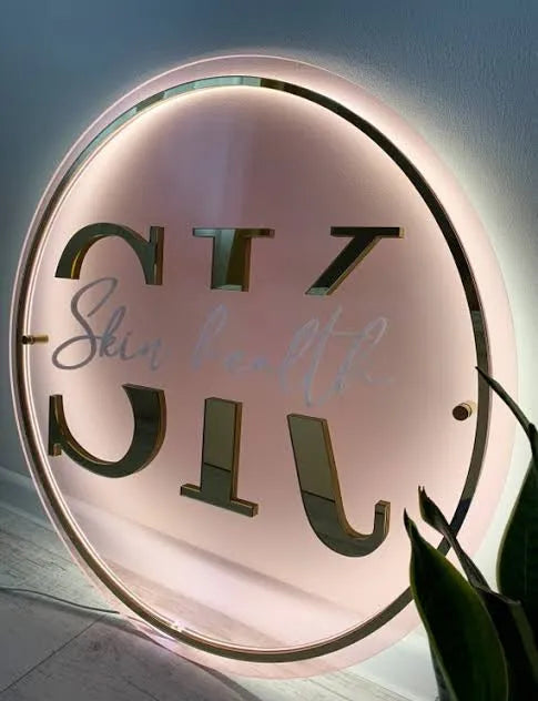 Custom acrylic sign round acrylic sign for nail salon logo beauty salon logo dental logo sign boutique logo sign brow logo nail salon