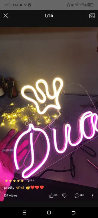 Coustmize neon light sign board or name own name plate