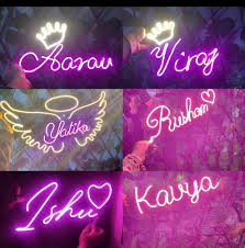 Coustumize neon name on plastic glass sheet with adapter