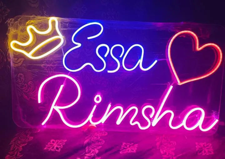 Custom Name Neon Light for Wall Home Decor with Crown 👑 | Customized Neon Sign Lights Personalized Gift for Men, Women, Husband, Wife, Girls, Boys